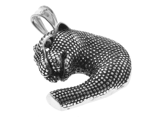 Dije acero quirurgico pantera con cubics negros en los ojos 4.2 cm D&K / 500VI-41