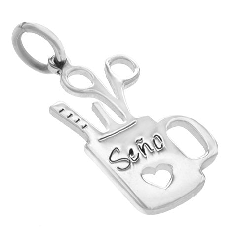 Dije acero quirurgico taza seño con utiles 3.6 cm D&K / 500PR-74