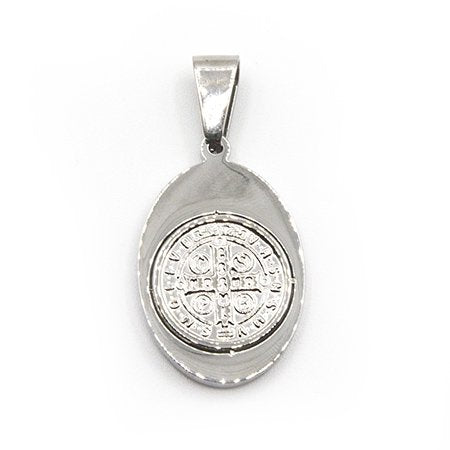 Dije acero San Benito ovalado 3,5 cm con argolla incl. D&K / 500SB-3