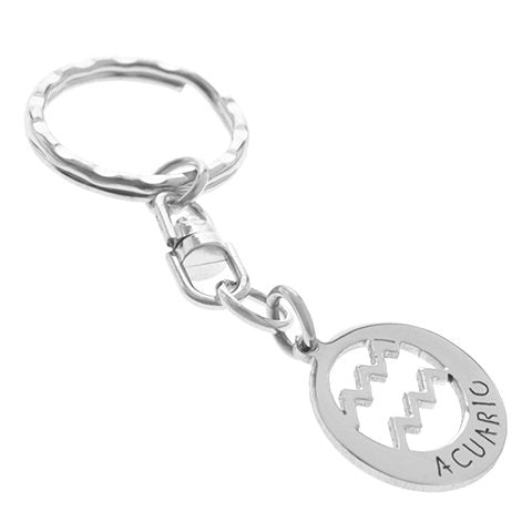 Llavero acero quirurgico signo zodiaco acuario  / LLAV-015