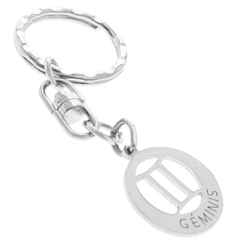 Llavero acero quirurgico signo zodiaco geminis / LLAV-014
