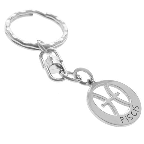 Llavero acero quirurgico signo zodiaco piscis  / LLAV-017