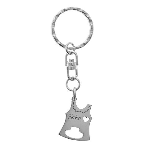 Llavero Acero Quirurgico Delantal Seño 9cm / LLAV-002