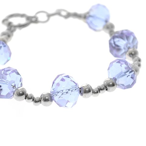Pulsera acero con cristal T-Swarovski lila con cierre marinero D&K / 600PI-32