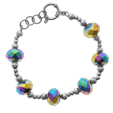 Pulsera acero con cristal T-Swarovski tornasolado con cierre marinero D&K FERIA / 600PI-33