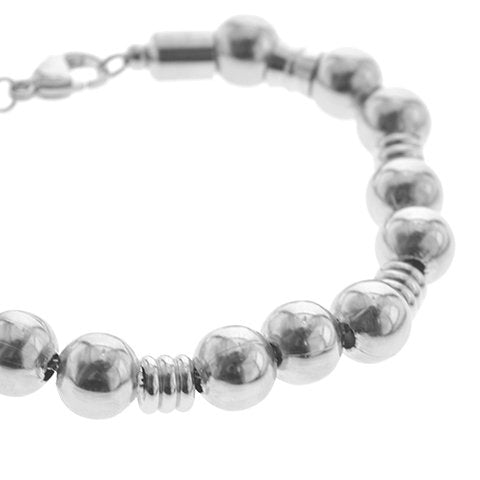 Pulsera acero quirurgico bolitas con separador 21 cm D&K / 600BO-17