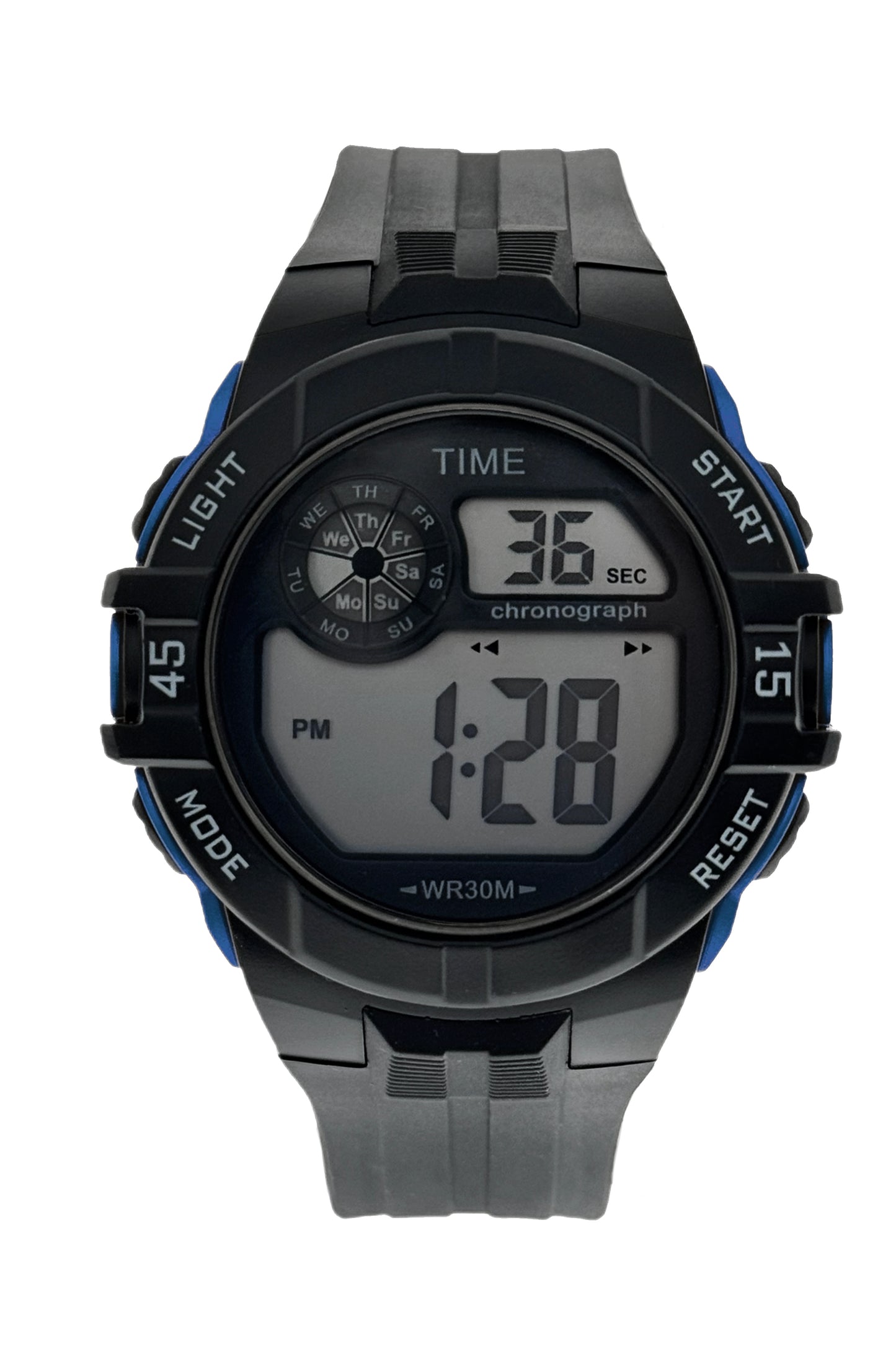 art. 1190 006AZ - TIME - Reloj Digital Crono Alarma, Caballero, Sumergible 3 ATM