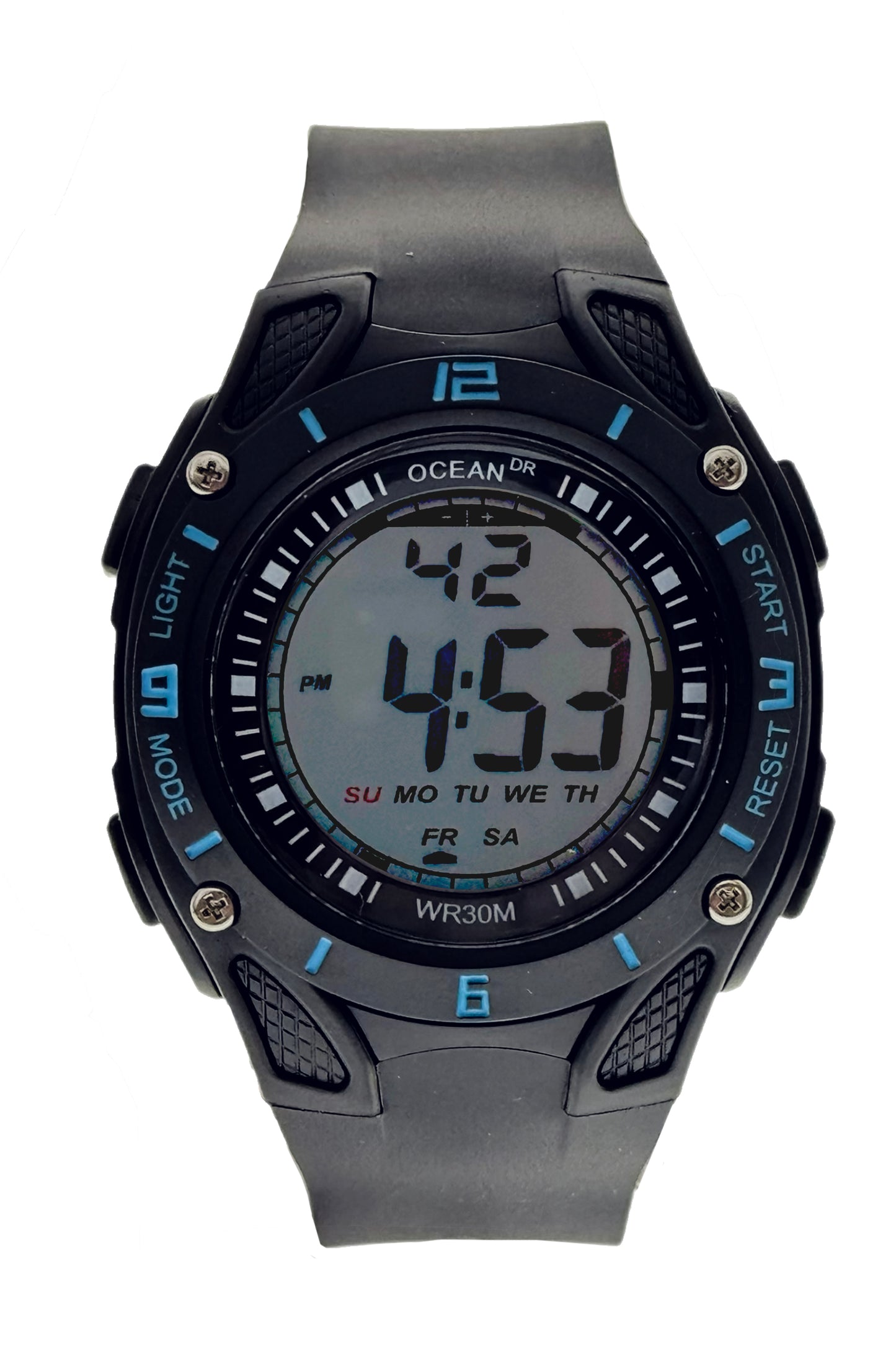 art. 1190 022CS - OCEAN DR - Reloj Digital Crono Alarma, Caballero, Sumergible 3 ATM