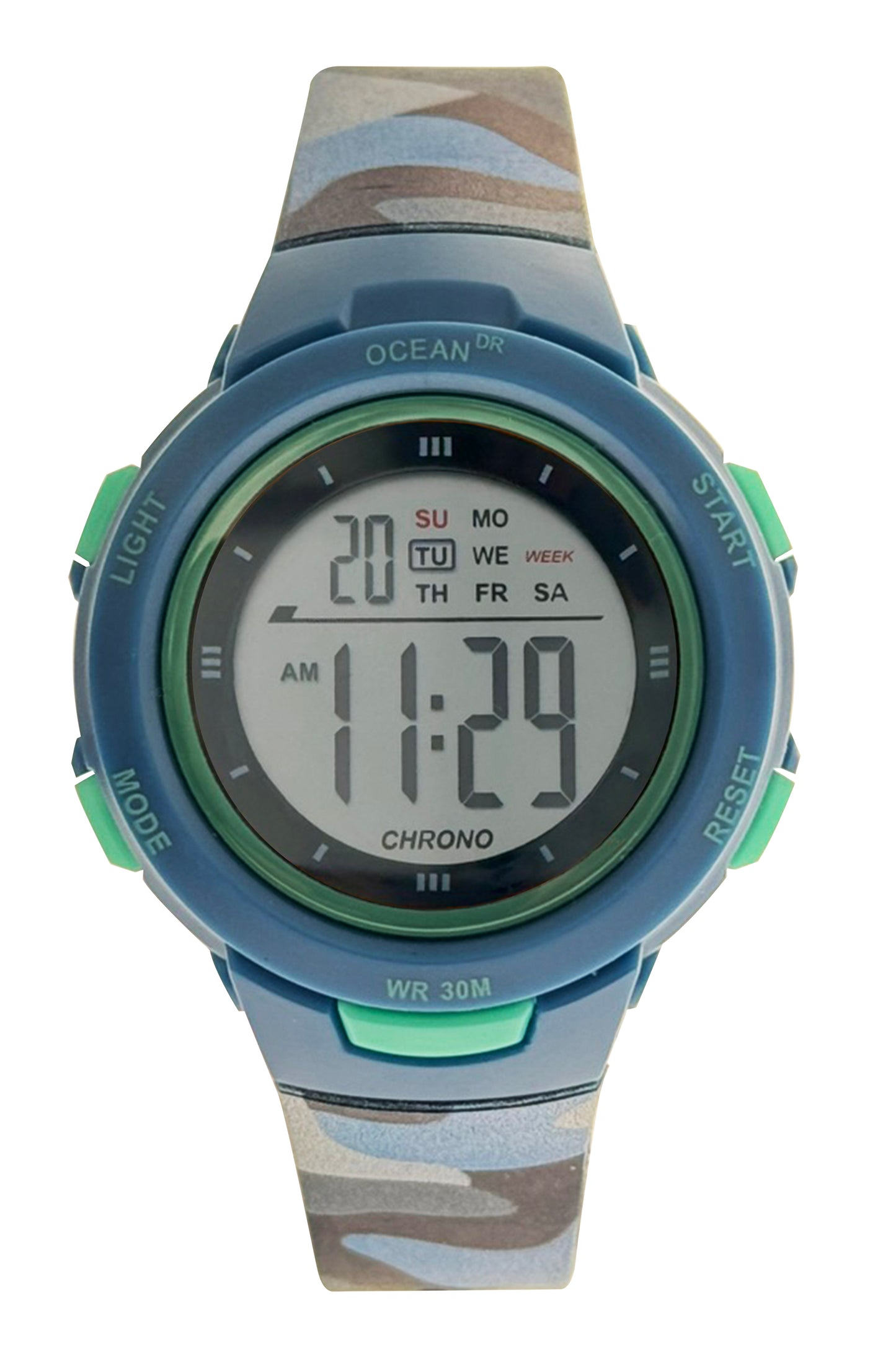 art. 1190 037AZ - OCEAN DR - Reloj Digital Crono Alarma, Dama, Sumergible 3 ATM
