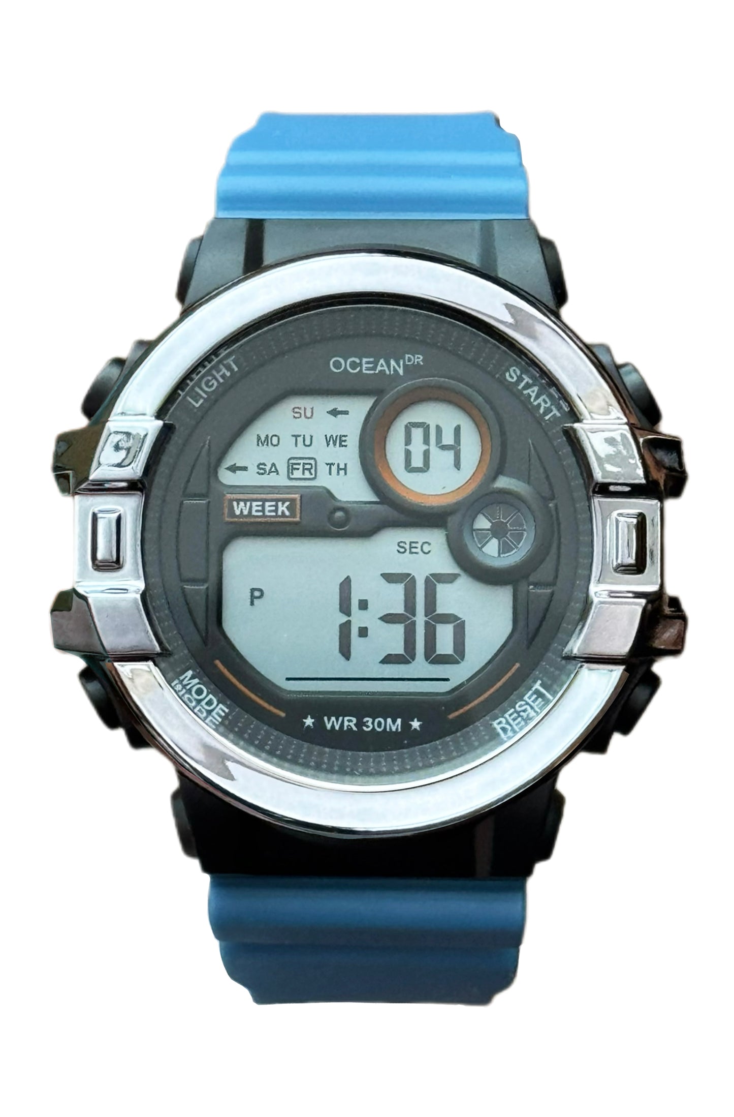 art. 1190 042CS - OCEAN DR - Reloj Digital Crono Alarma, Caballero, Sumergible 3 ATM
