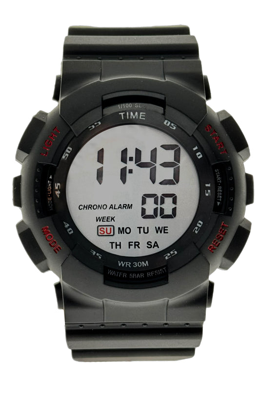 art. 1190 042RJ - TIME - Reloj Digital Crono Alarma, Caballero, Sumergible 3 ATM