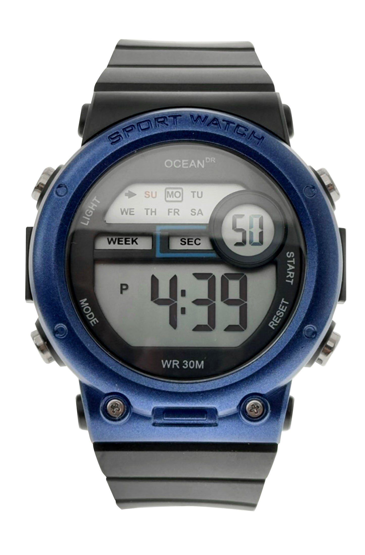 art. 1190 043AZ- OCEAN DR - Reloj Digital Crono Alarma, Caballero, Sumergible 3 ATM