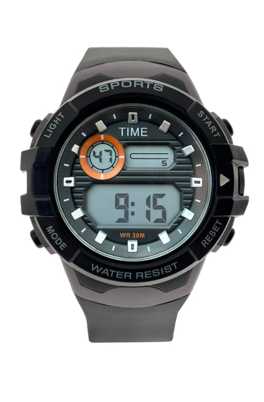 art. 1190 043GR - TIME - Reloj Digital Crono Alarma, Caballero, Sumergible 3 ATM