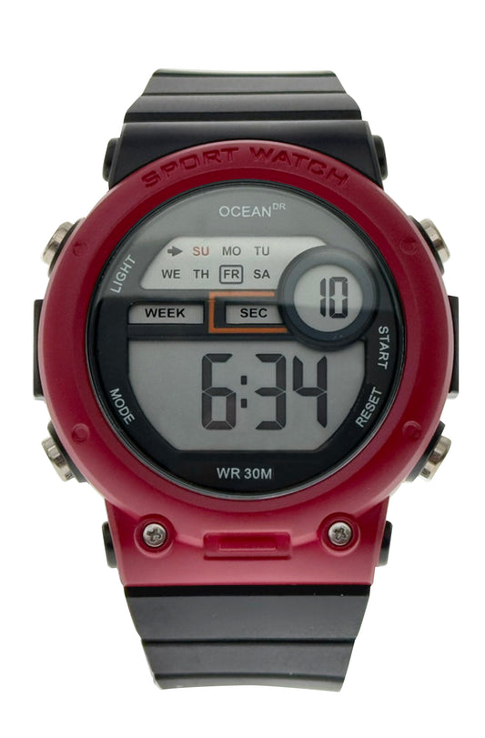 art. 1190 043NG - OCEAN DR - Reloj Digital Crono Alarma, Caballero, Sumergible 3 ATM