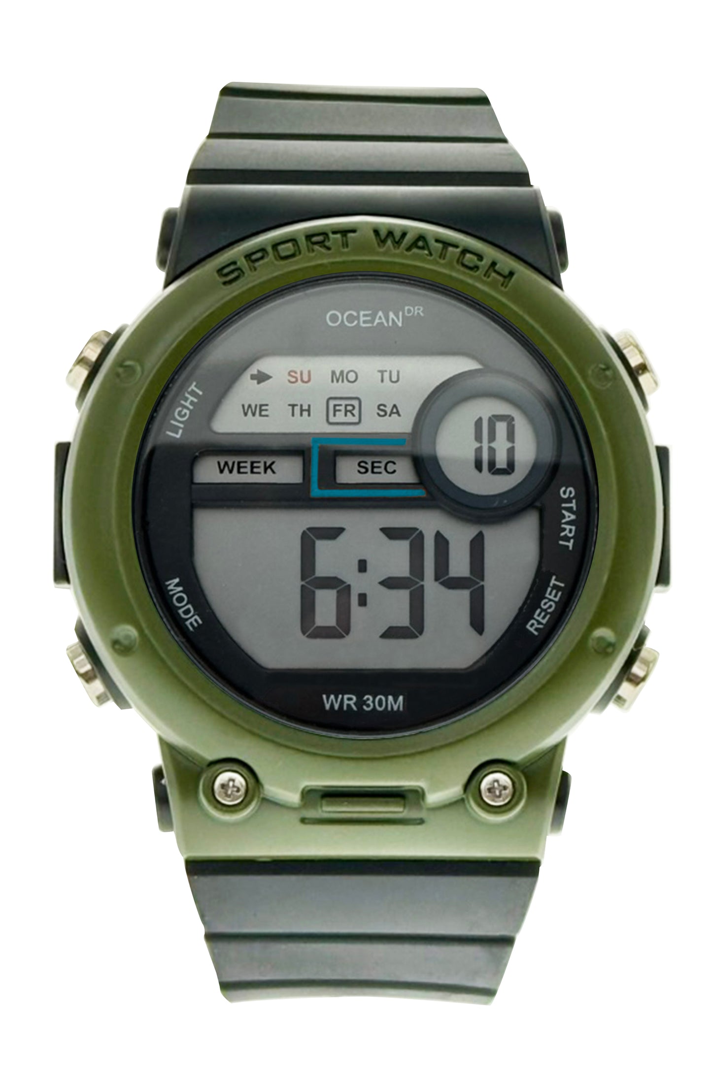 art. 1190 043VD - OCEAN DR - Reloj Digital Crono Alarma, Caballero, Sumergible 3 ATM