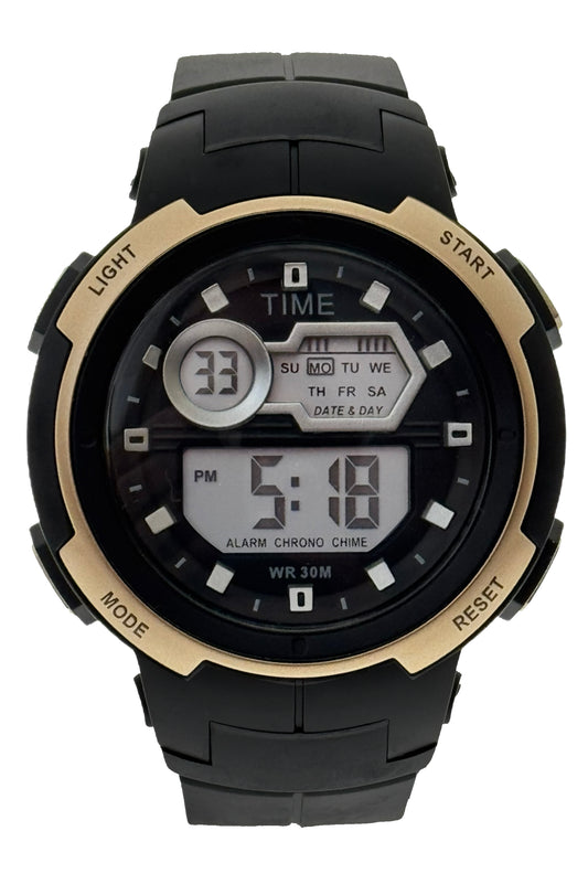 art. 1190 044DO - TIME - Reloj Digital Crono Alarma, Caballero, Sumergible 3 ATM