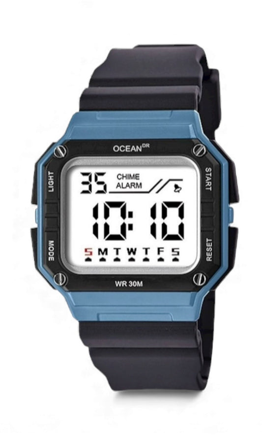 art. 1190 046AZ- OCEAN DR - Reloj Digital Crono Alarma, Caballero, Sumergible 3 ATM