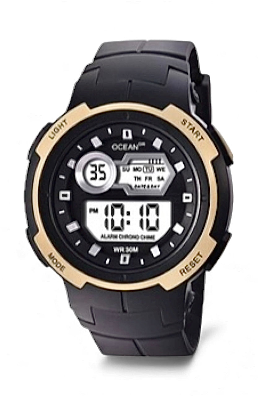 art. 1190 046CB - OCEAN DR - Reloj Digital Crono Alarma, Caballero, Sumergible 3 ATM