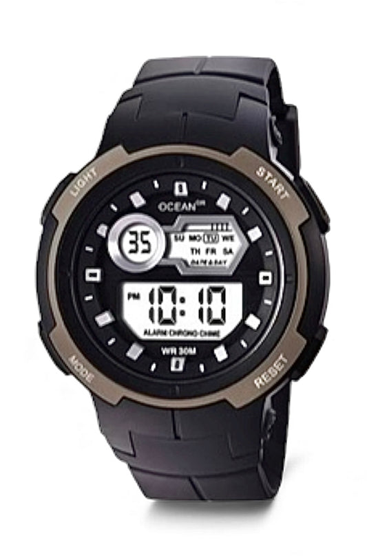 art. 1190 046GR - OCEAN DR - Reloj Digital Crono Alarma, Caballero, Sumergible 3 ATM