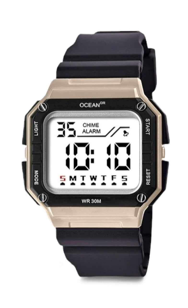 art. 1190 046MN - OCEAN DR - Reloj Digital Crono Alarma, Caballero, Sumergible 3 ATM