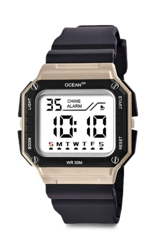 art. 1190 046MN - OCEAN DR - Reloj Digital Crono Alarma, Caballero, Sumergible 3 ATM