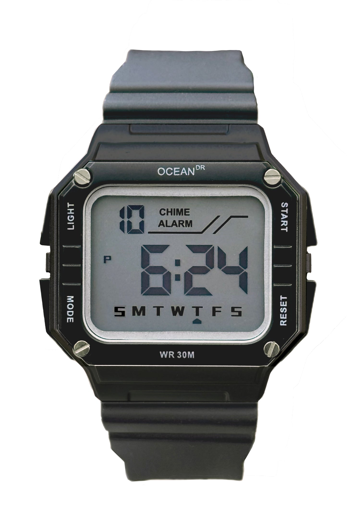 art. 1190 046NG - OCEAN DR - Reloj Digital Crono Alarma, Caballero, Sumergible 3 ATM