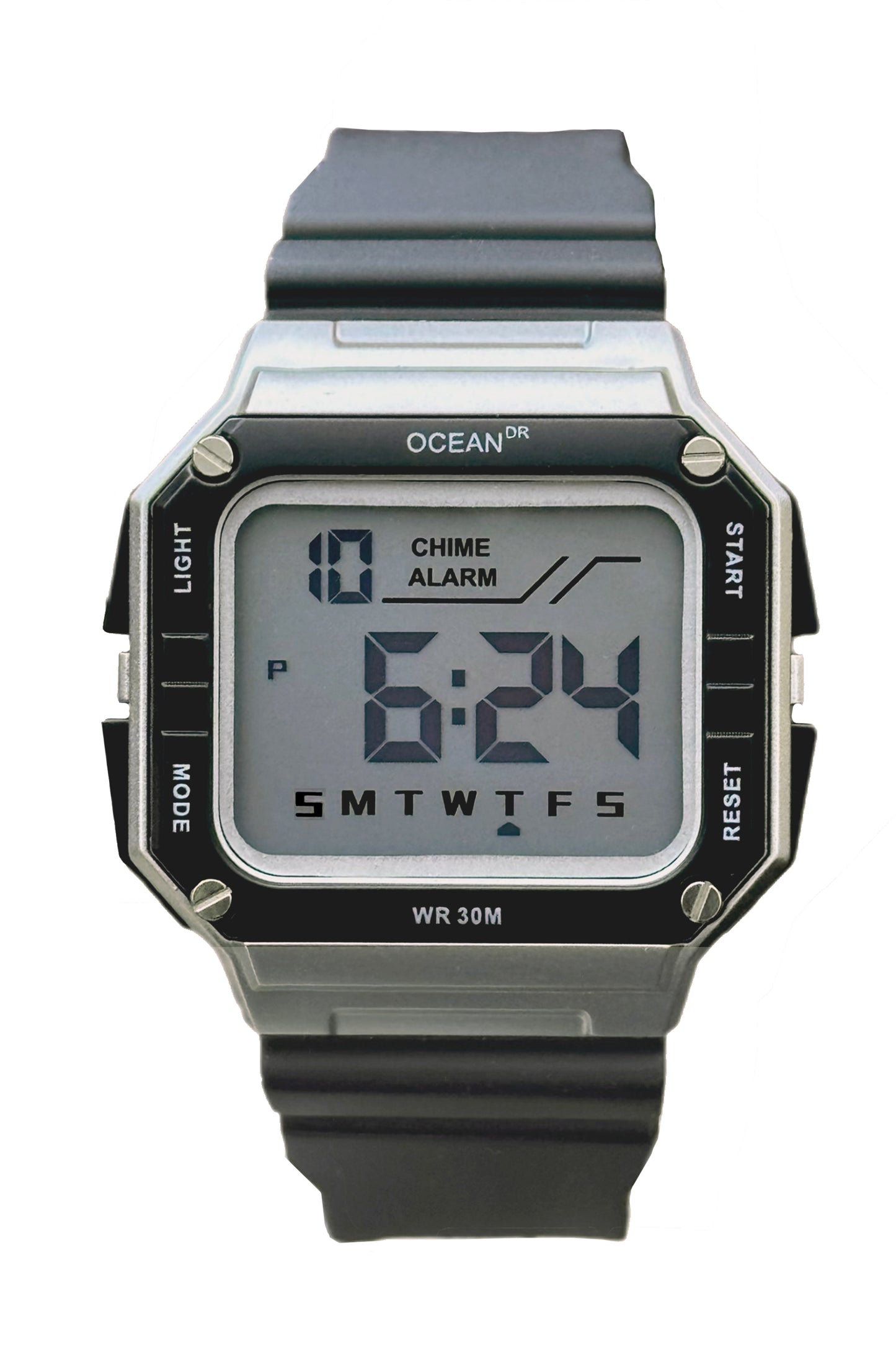 art. 1190 046PL - OCEAN DR - Reloj Digital Crono Alarma, Caballero, Sumergible 3 ATM