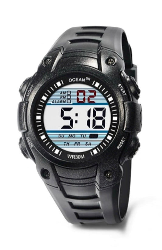 art. 1190 048NG - OCEAN DR - Reloj Digital Crono Alarma, Caballero, Sumergible 3 ATM