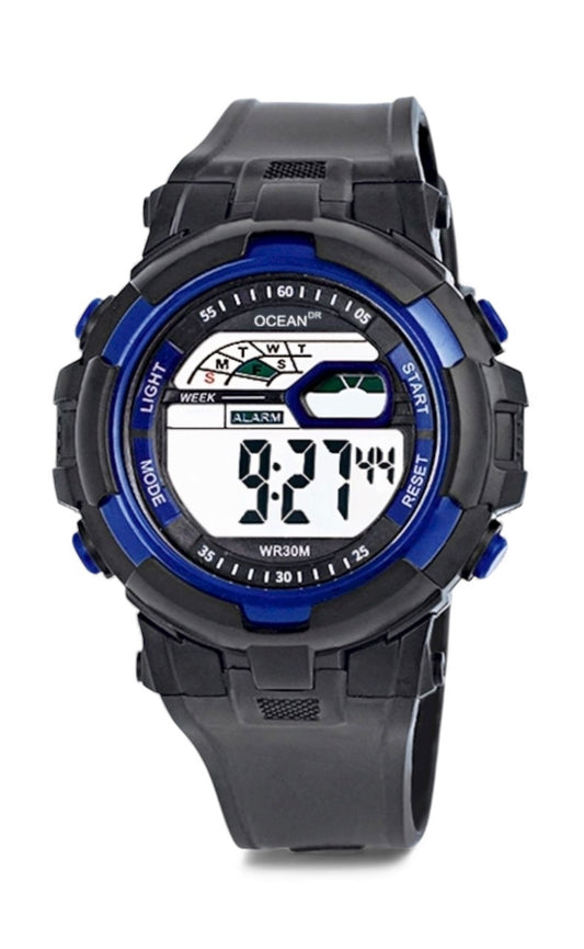 art. 1190 049AZ - OCEAN DR - Reloj Digital Crono Alarma, Caballero, Sumergible 3 ATM