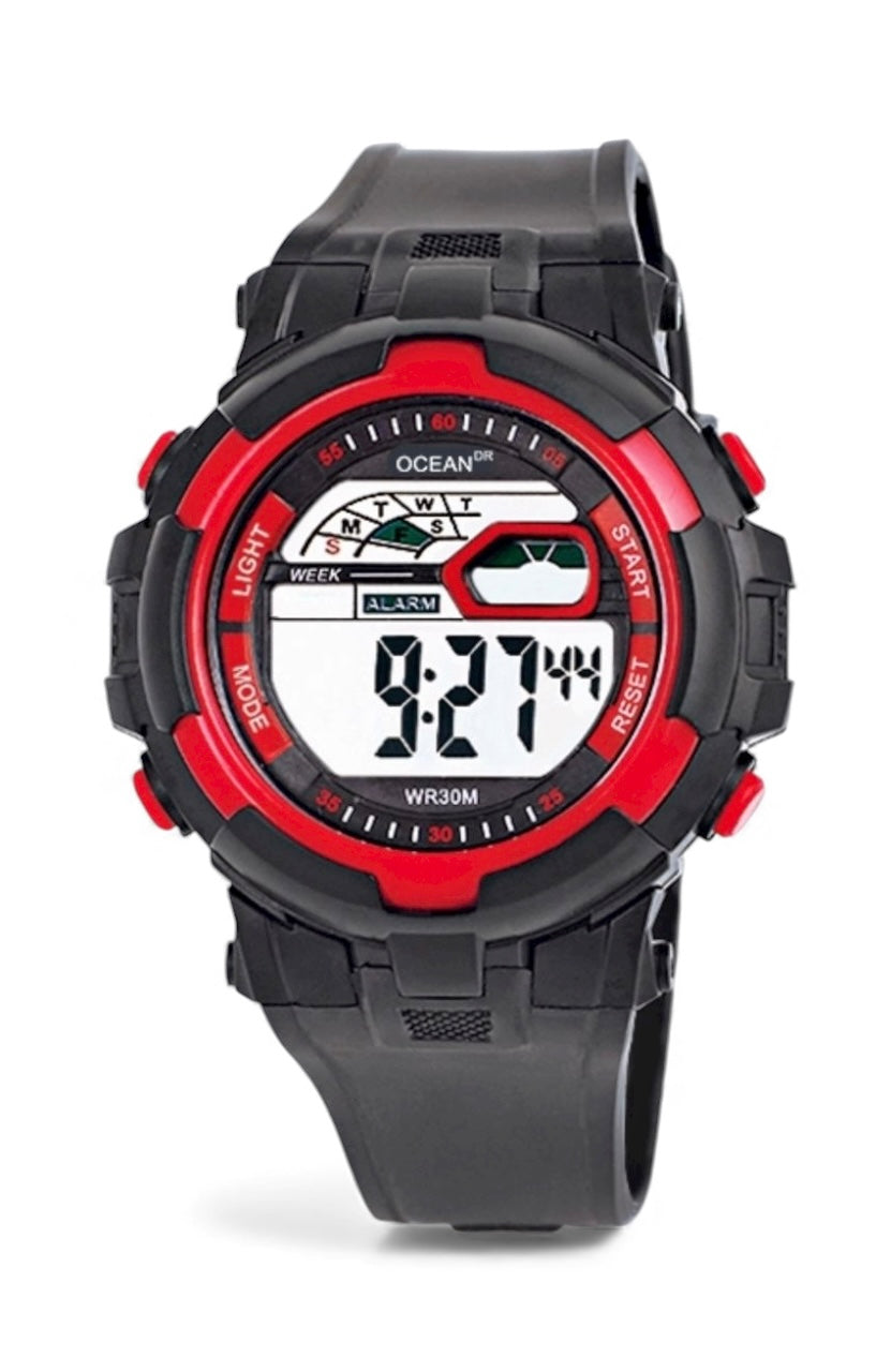 art. 1190 049RJ - OCEAN DR - Reloj Digital Crono Alarma, Caballero, Sumergible 3 ATM