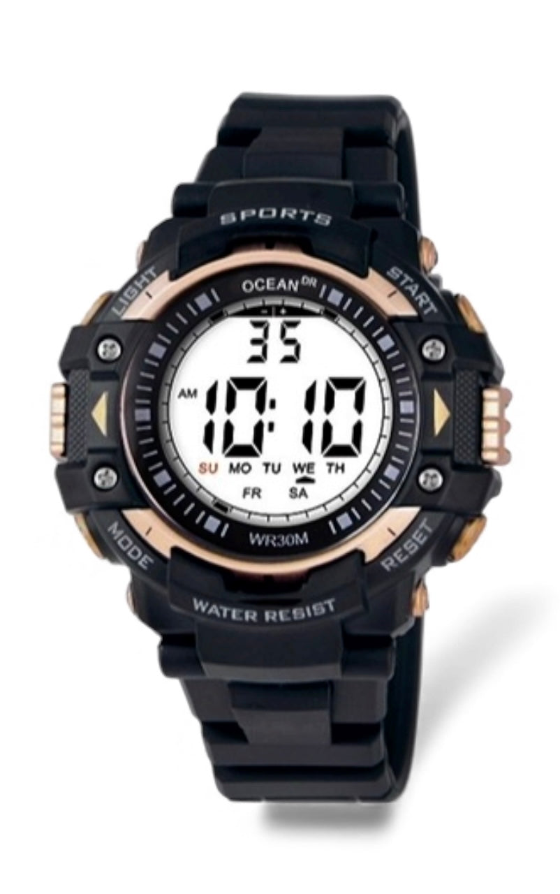 art. 1190 050DO - OCEAN DR - Reloj Digital Crono Alarma, Caballero, Sumergible 3 ATM
