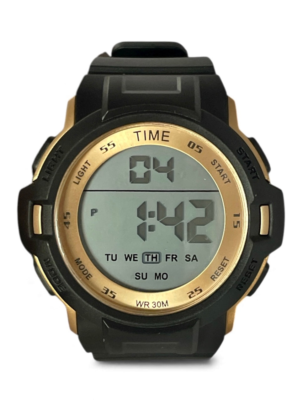 art. 1190 052BR - TIME - Reloj Digital Crono Alarma, Caballero, Sumergible 3 ATM