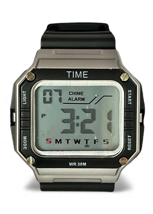 art. 1190 055PL - TIME - Reloj Digital Crono Alarma, Caballero, Sumergible 3 ATM
