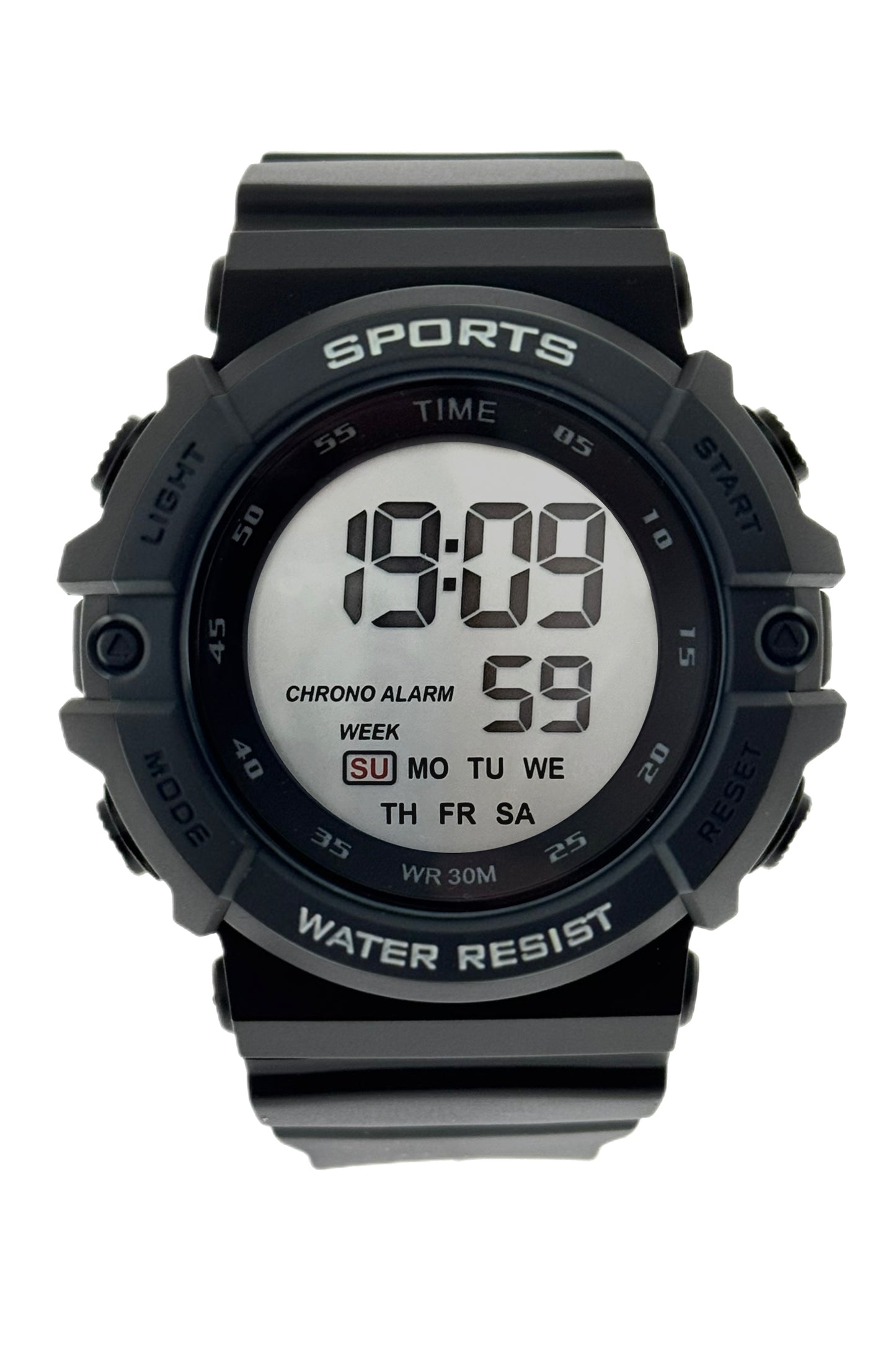 art. 1190 046NG - TIME - Reloj Digital Crono Alarma, Caballero, Sumergible 3 ATM