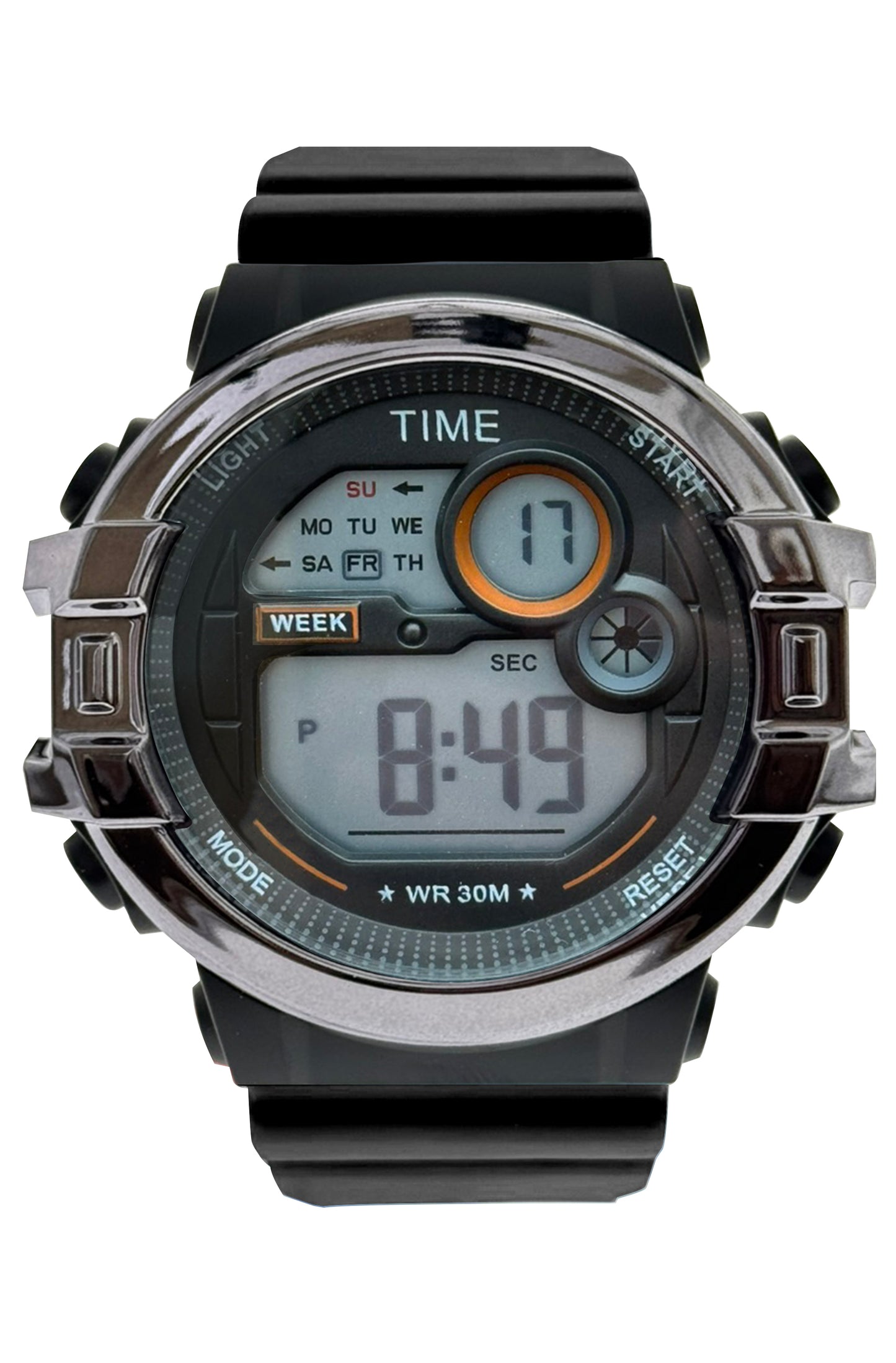 art. 1190 049NG - TIME - Reloj Digital Crono Alarma, Caballero, Sumergible 3 ATM