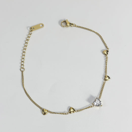 art. 011 Pulsera acero dorado dama
