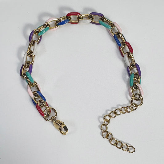 art. 026 Pulsera acero dorado dama