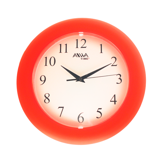 art. 012 - AIWA-TIME - Reloj de Pared Rojo 24cm