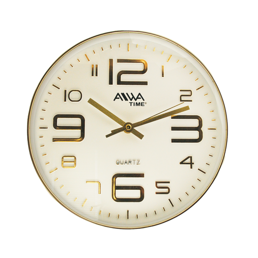 art. 014 - AIWA-TIME - Reloj de Pared Dorado 26cm