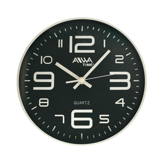art. 014 - AIWA-TIME - Reloj de Pared Negro 26cm