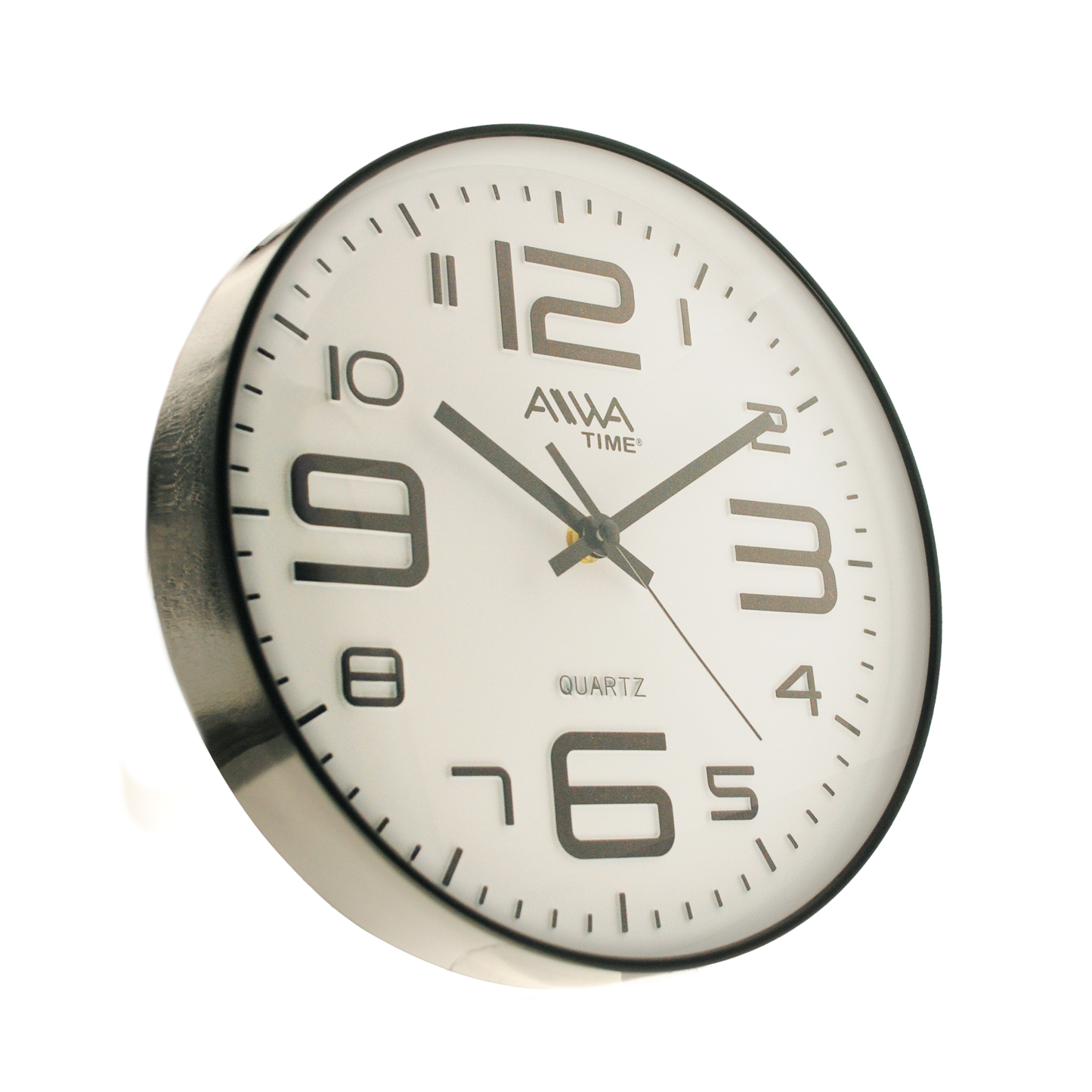 art. 014 - AIWA-TIME - Reloj de Pared Negro con Blanco 26cm