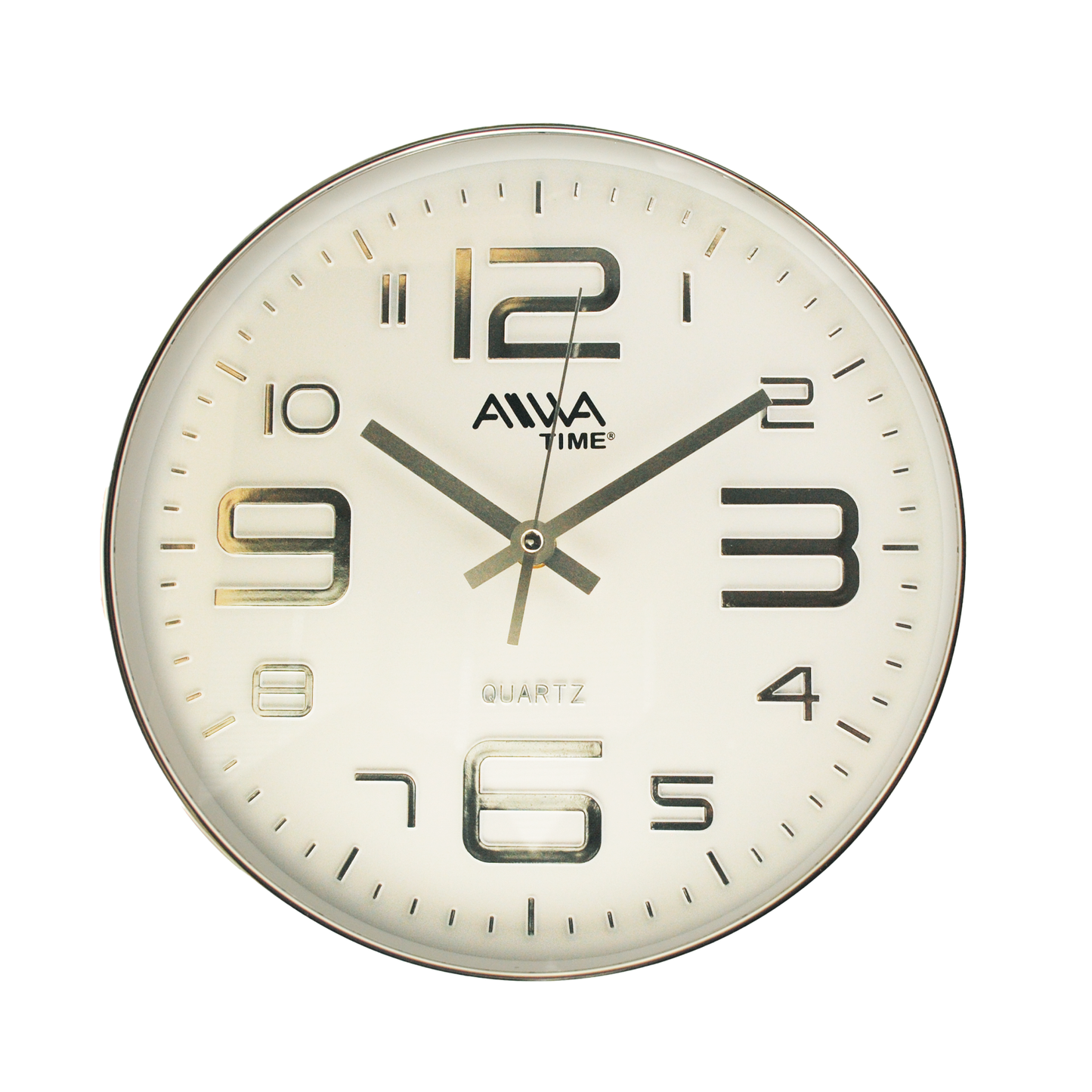 art. 014 - AIWA-TIME - Reloj de Pared Plateado 26cm