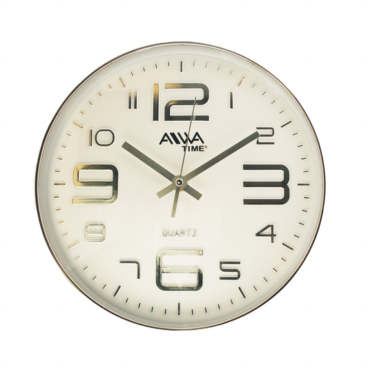 art. 014 - AIWA-TIME - Reloj de Pared Plateado 26cm