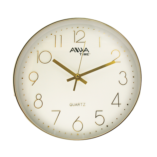 art. 015 - AIWA-Time - Reloj de Pared Dorado 26cm
