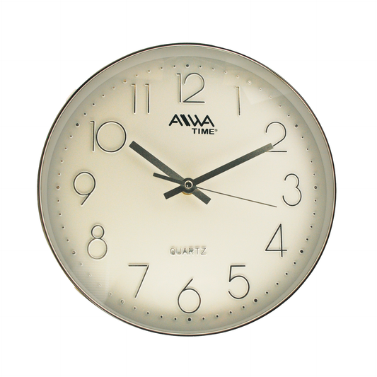 art. 015 - AIWA-TIME - Reloj de Pared Plateado 26cm