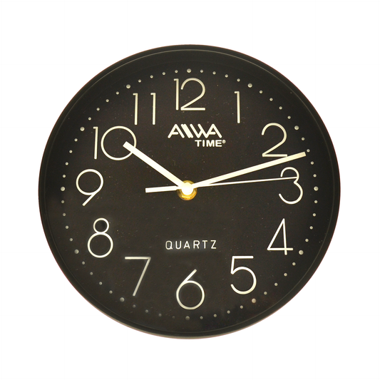art. 01 - AIWA-TIME - Reloj de Pared Negro 20cm