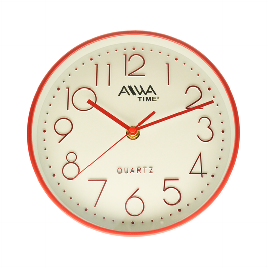 art. 01 - AIWA-TIME - Reloj de Pared Rojo 20cm