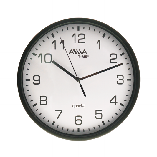 art. 006 - AIWA-TIME - Reloj de Pared Negro 22cm