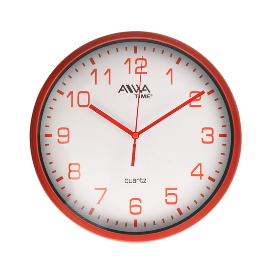 art. 006 - AIWA-TIME - Reloj de Pared Rojo 22cm