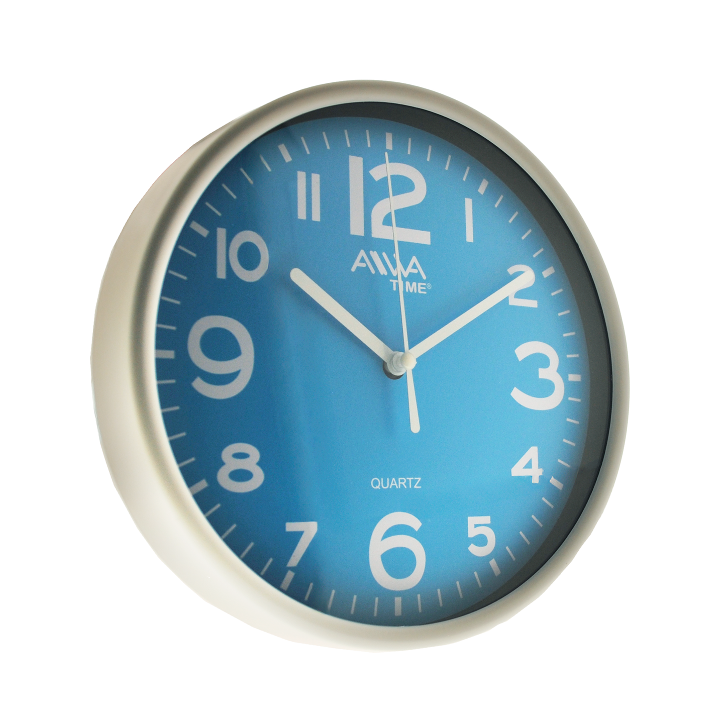 art. 007 - AIWA-TIME - Reloj de Pared Blanco y Celeste 18cm